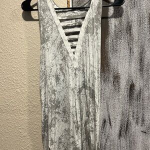 Gray Sleeveless V-Neck Top